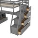 preview thumbnail 15 of 13, Twin Size Loft Bed with 7 Drawers 2 Shelves and Desk,Superior Quality, Sturdy Construction & Unique Design- Gray