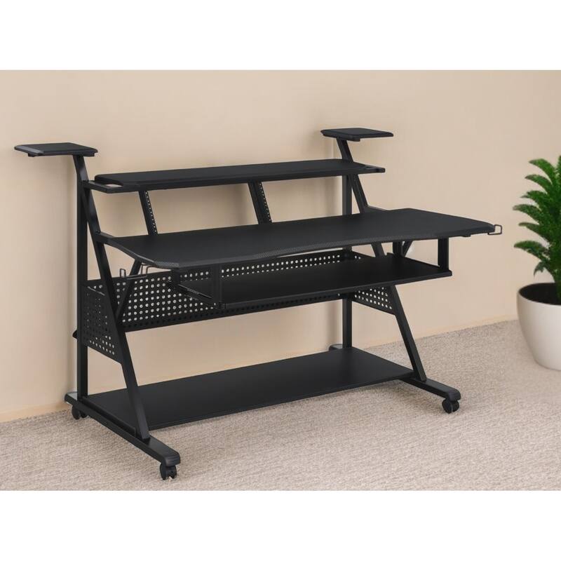 67" Black Computer Desk - Black