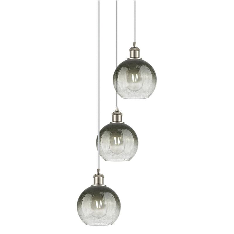 Innovations Lighting 113B-3P-31-15 Brookhaven Globe Pendant Brookhaven - Brushed Satin Nickel / Slate