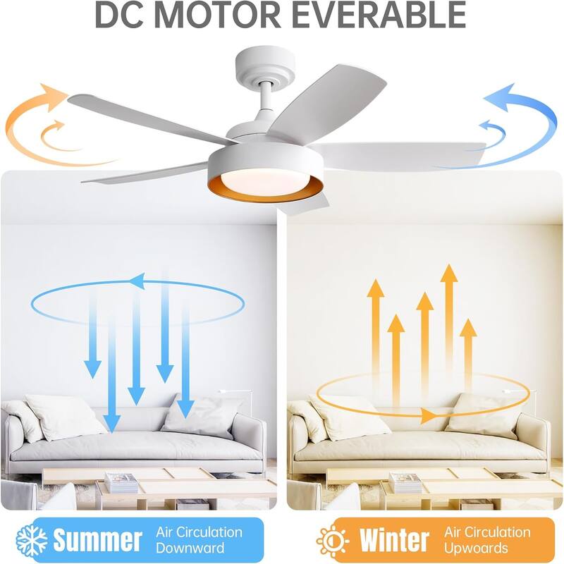 42 Inch Ceiling Fan with Lights and Remote Control Bedroom Ceiling Fan Noiseless