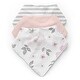 preview thumbnail 1 of 4, Watercolor Floral Fabric Bandana Baby Bibs 3 Pack Set Lavender Purple Pink and Grey Boho Shabby Chic Rose Flower Gray Farmhouse