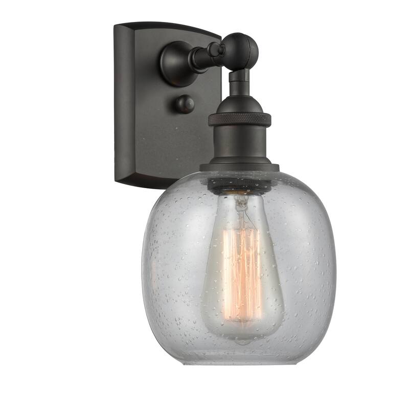 Innovations Lighting Belfast 11" Tall Bathroom Sconce - Oiled Rubbed Bronze / Clear Seedy