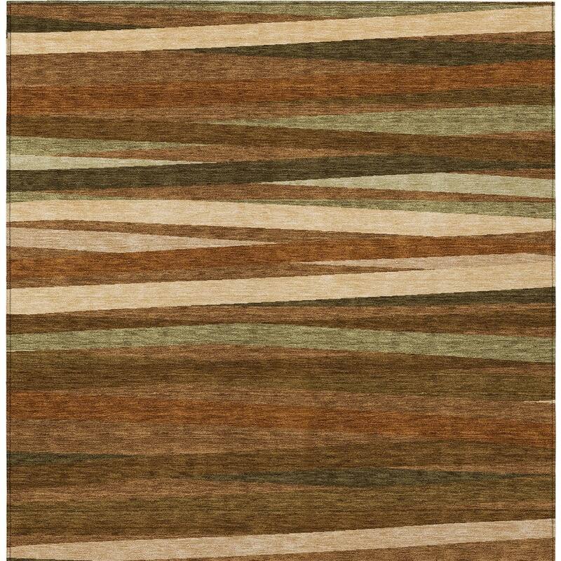 HomeRoots Striped Transitional Rectangle Outdoor Rug
