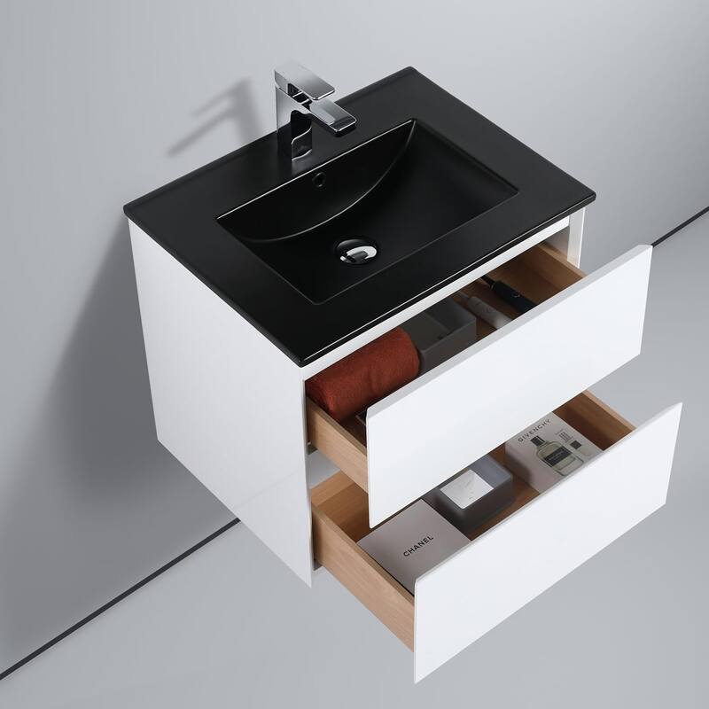 Blossom All Wood Wall Mounted Floating Bathroom Vanity with Sink