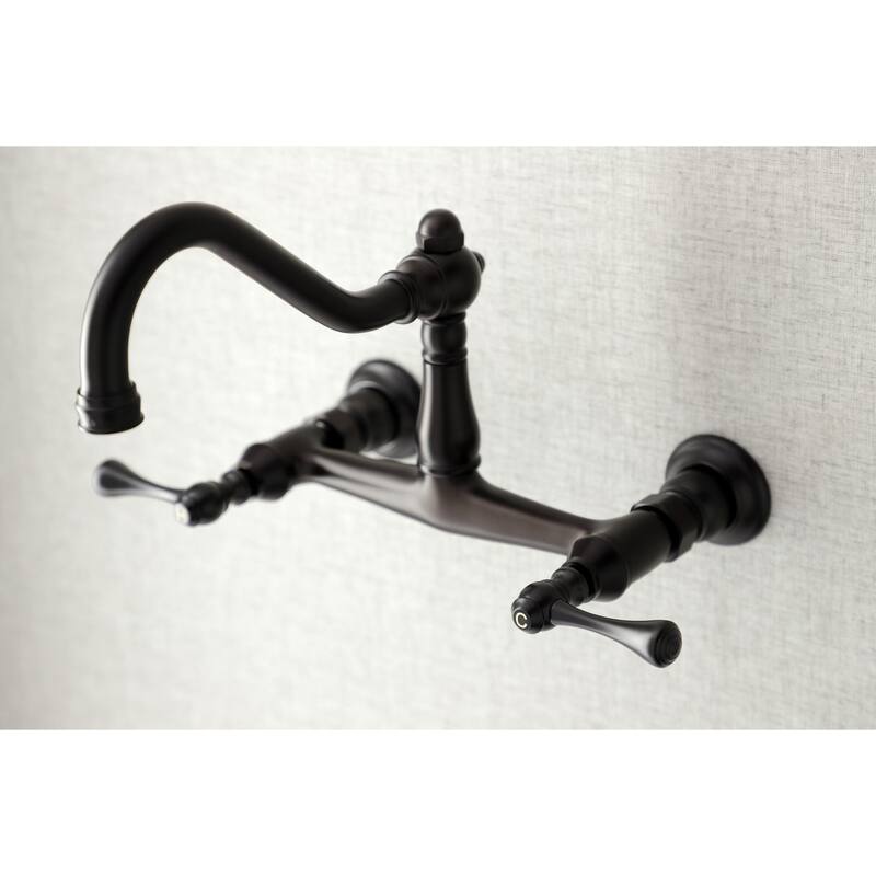 Vintage Two-Handle 2-Hole Wall Mount Bathroom Faucet