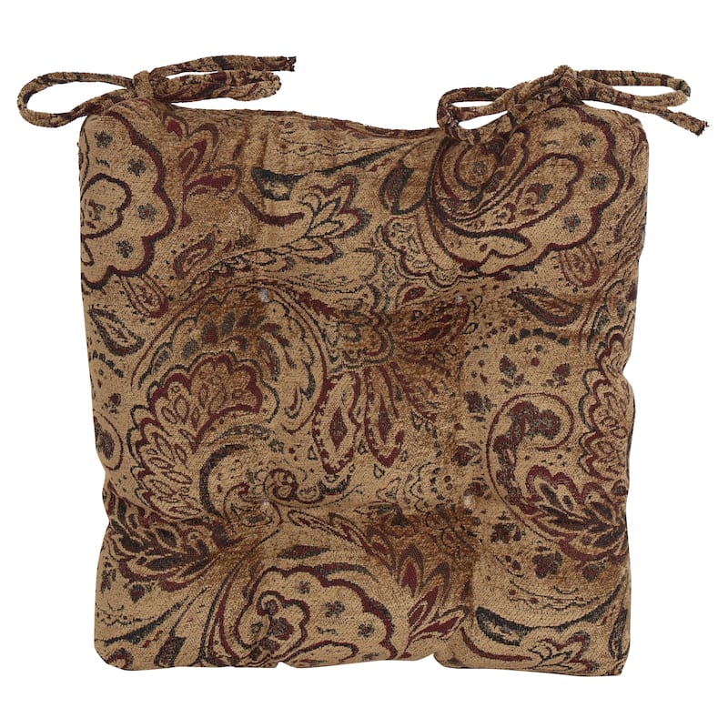 16-inch Square Jacquard Chenille Tufted Chair Cushions (Set of 2 or 4) - 16 x 16
