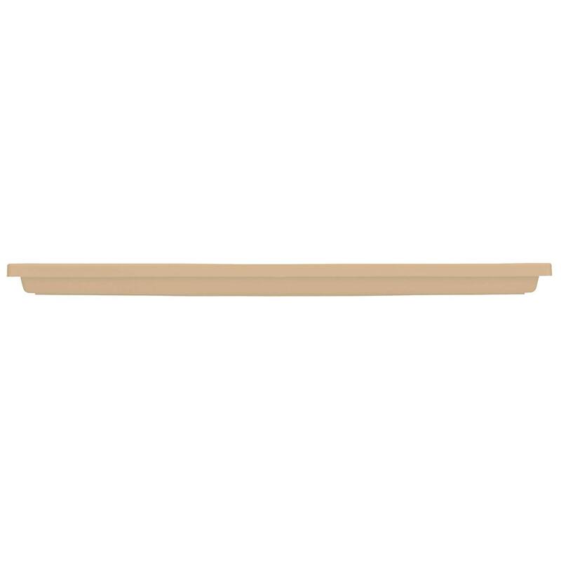 HC Companies Venetian 23.5 In Rectangular Flower Box Saucers, Sandstone (2 Pack) - 6.4