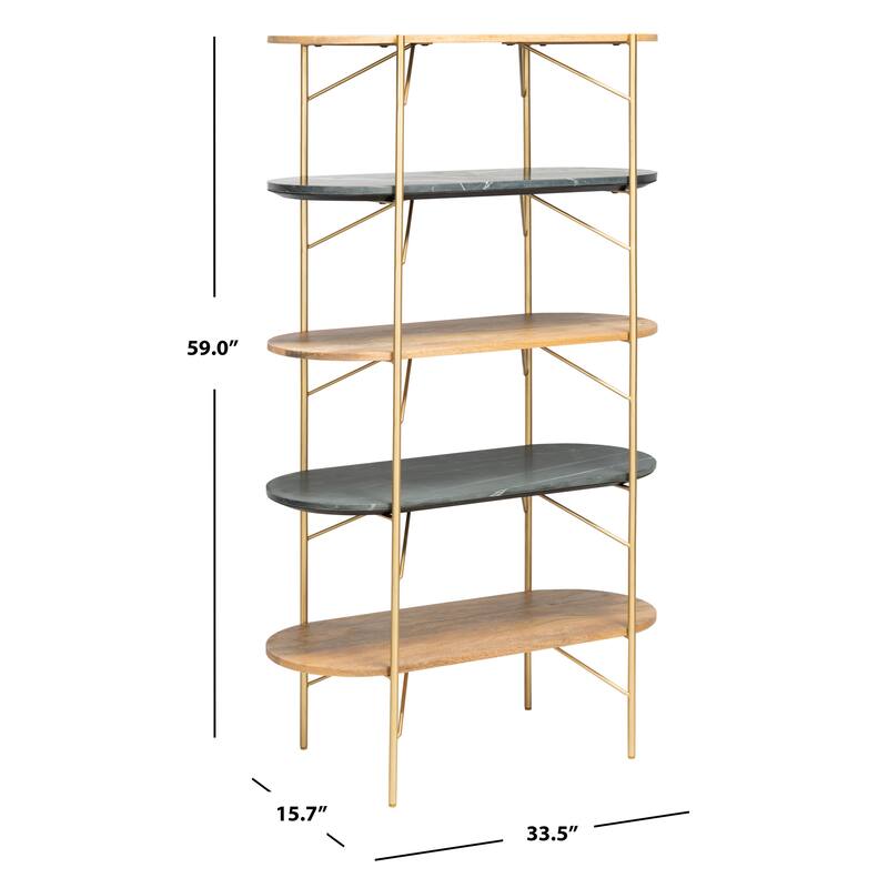 SAFAVIEH Couture Lawson Marble Bookcase - 34"W x 16"D x 59"H