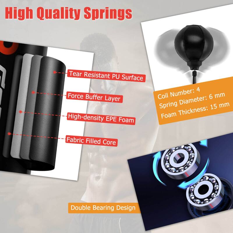 Goplus Boxing Speed Trainer Freestanding Fillable 360° Spinning Bar - See Details