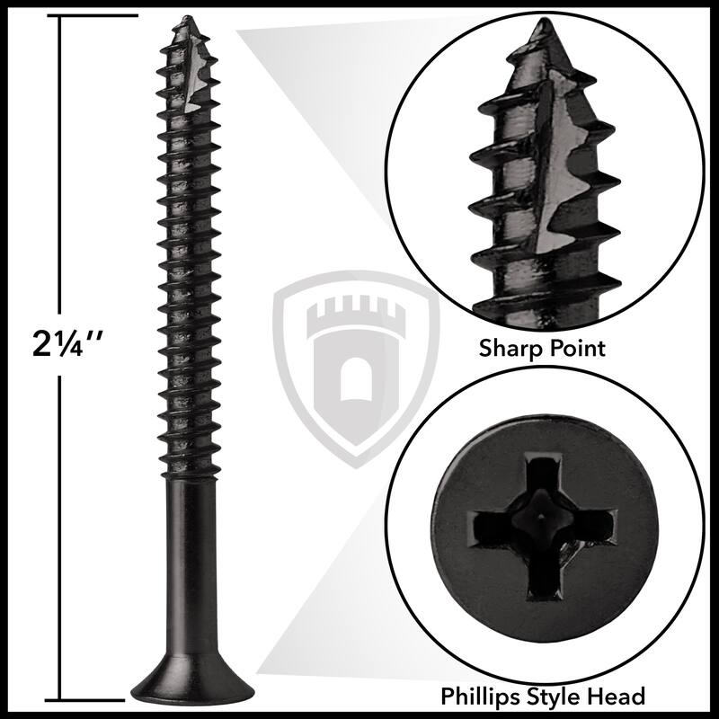 Wood Screws 9 x 214in for Door Hinges 25 pack