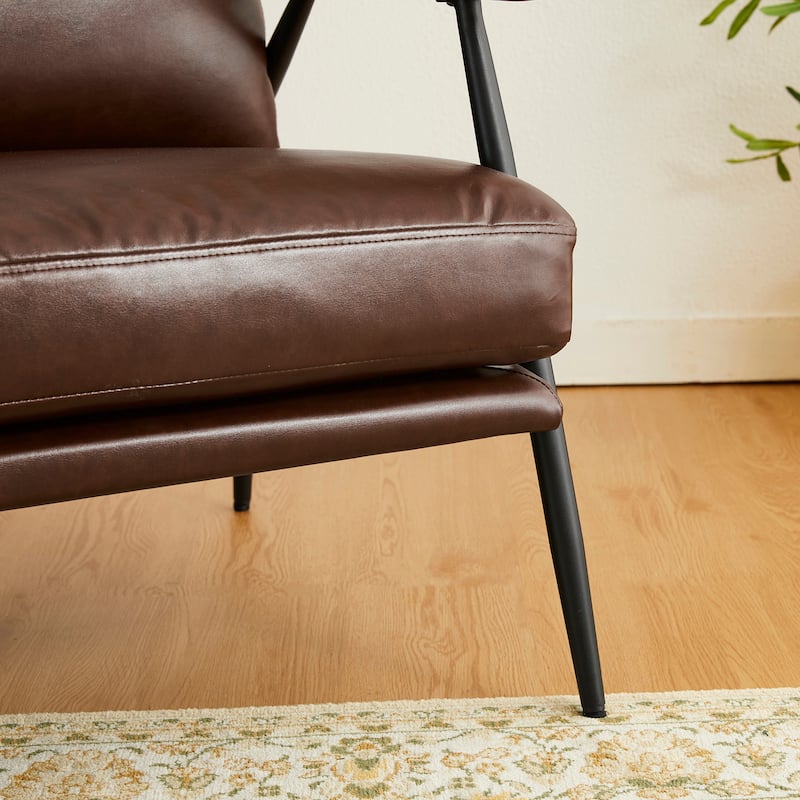Glitzhome Set of 2 28"W Modern Soft PU Leather Accent Armchair - 28" W x 31" D x 30.75" H