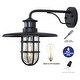 1-Light Matte Black Motion Sensor Dusk to Dawn Outdoor Barn Light - Matte Black - W11" x E14.75" x H12" - Image 4