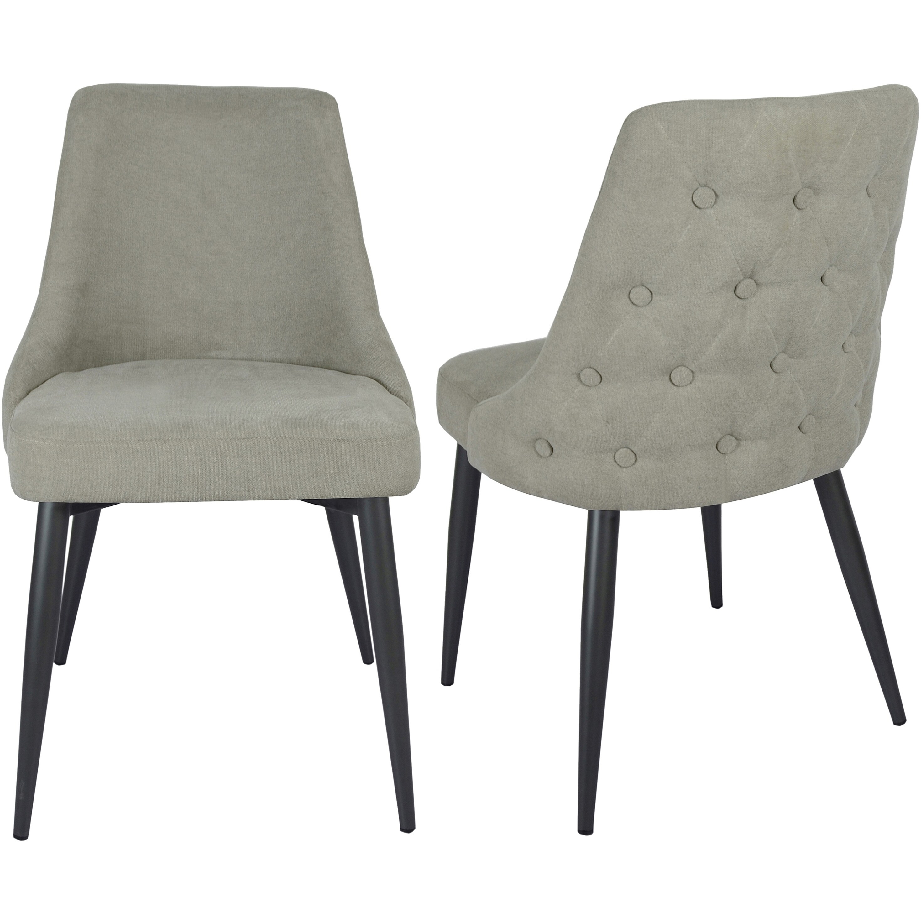 Grey button dining chairs sales