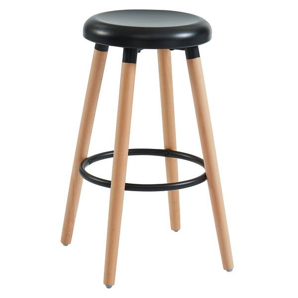 Shop Set Of 2 Black And Brown Solid Counter Stools 25 5 On Sale Overstock 30103955