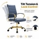preview thumbnail 9 of 14, Benmar Ribbed PU Leather Office Chair - Ergonomic Swivel Desk Chair - Chrome Gold Steel Base Executive Computer Seat