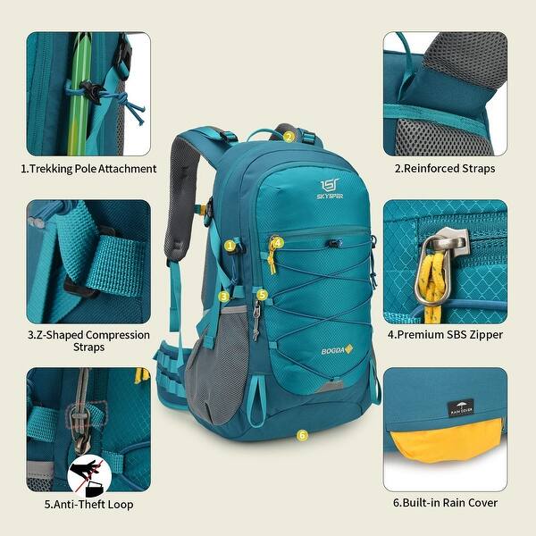 Hiking Backpack for Men Women, 35L Travel Backpack Waterproof Camping Backpack Outdoor Lightweight Daypack(Teal) - Bed Bath & Beyond - 40365837 Hiking Backpack for Men Women, 35L Travel Backpack Waterproof Camping Backpack Outdoor Lightweight Daypack(Teal) - Bed Bath & Beyond - 40365837
