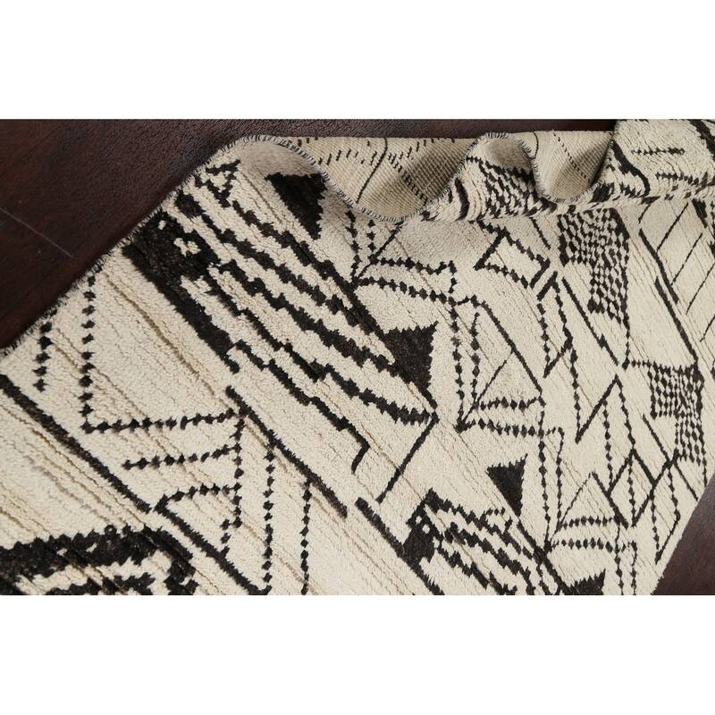 Tribal Modern Vegetable Dye Moroccan Berber Oriental Area Rug Handmade - 4'6" x 6'8"