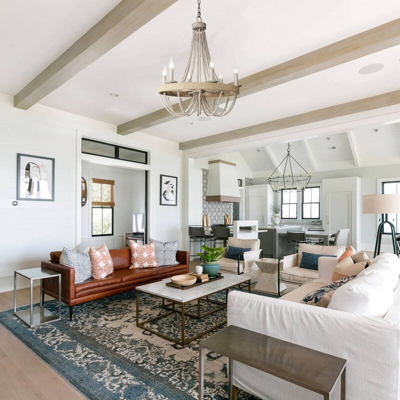 Vintage Chandelier Light Fixture Ceiling Light with Wood Bead