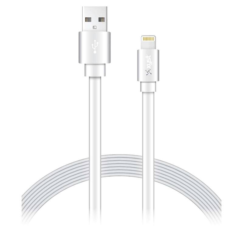 Xyst Charge and Sync USB to Lightning Flat Cable 4Ft - White