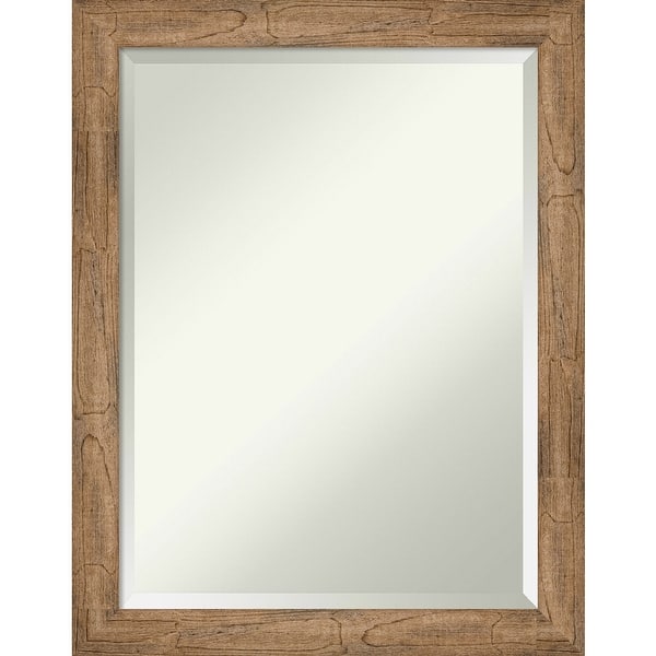 slide 2 of 30, Beveled Wood Wall Mirror - Owl Brown Narrow Frame