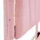 preview thumbnail 9 of 12, Full Size Flower-Shape Platform Bed w/LED Light Strip & Ottoman, Pink