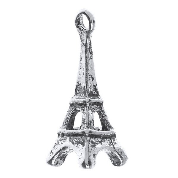 Lead-Free Pewter, Eiffel Tower Charm 8.5x24.5mm, 2 Pieces, Antiqued Silver