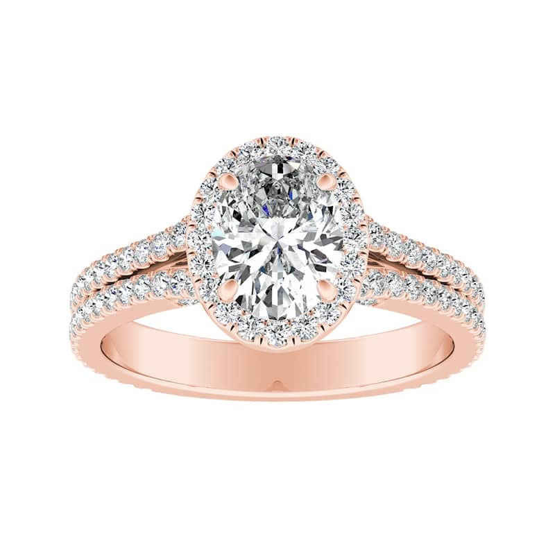 Auriya 14k Gold 1 1/10ctw Oval-cut Halo Diamond Engagement Ring