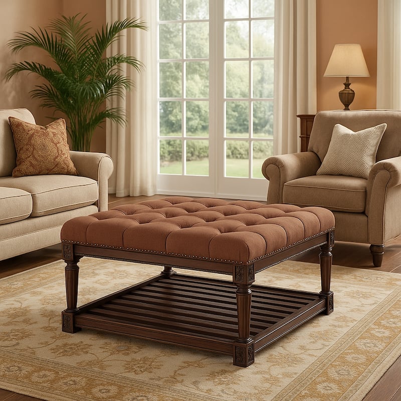 Maven Lane Mesa Square Upholstered Coffee Table