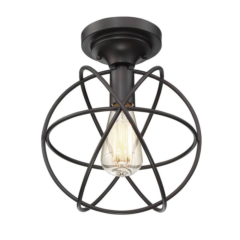 Meridian M60029 Single Light 10" Wide Semi-Flush Globe Ceiling Fixture