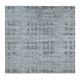 Shahbanu Rugs Medium Gray, Hand Spun Undyed Natural Wool, Modern Design ...