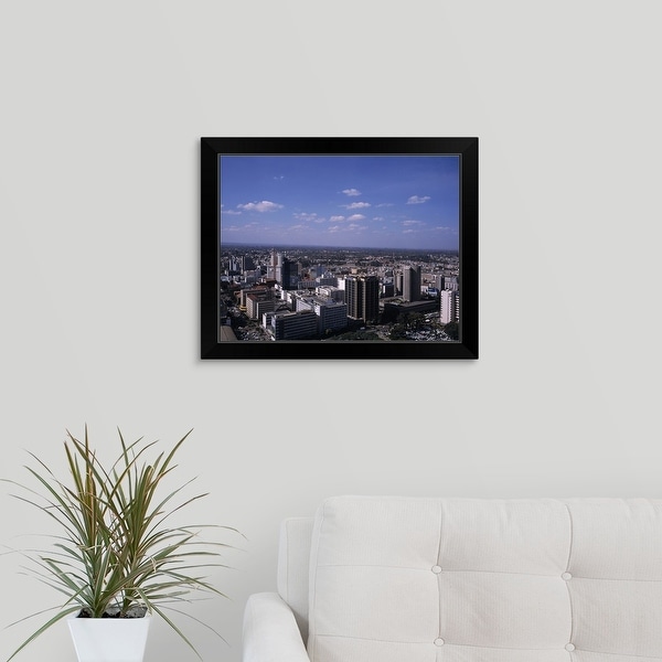 "Aerial view of a city, Nairobi, Kenya" Black Framed Print