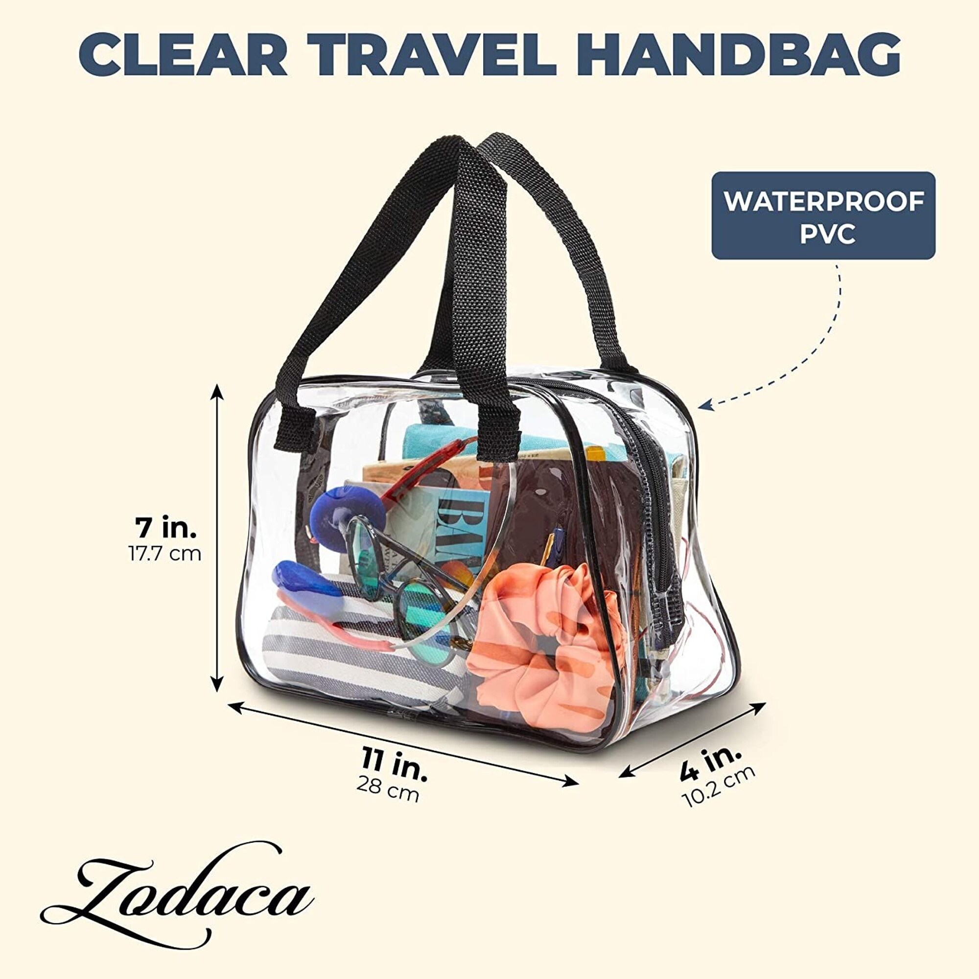 Clear purse with handles clearance