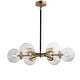 preview thumbnail 4 of 34, Maura 6-Light 28" Brass Cluster Pendant, by JONATHAN Y