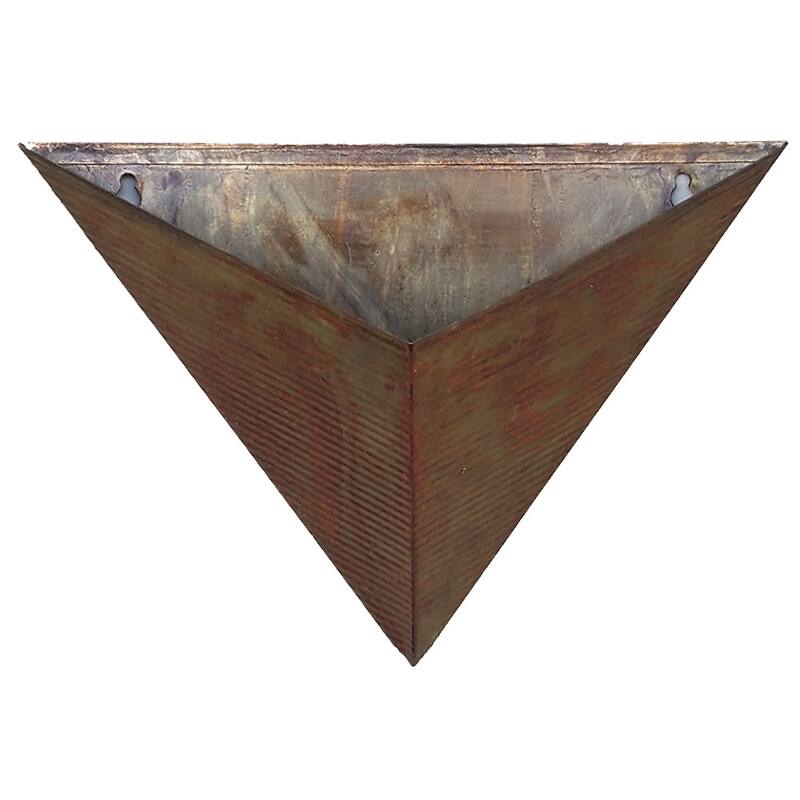 Triangular Living Wall Mounted Galvanized Steel/Zinc Succulent/Herb Planter - Indoor/Outdoor Living Art Potting Vessel