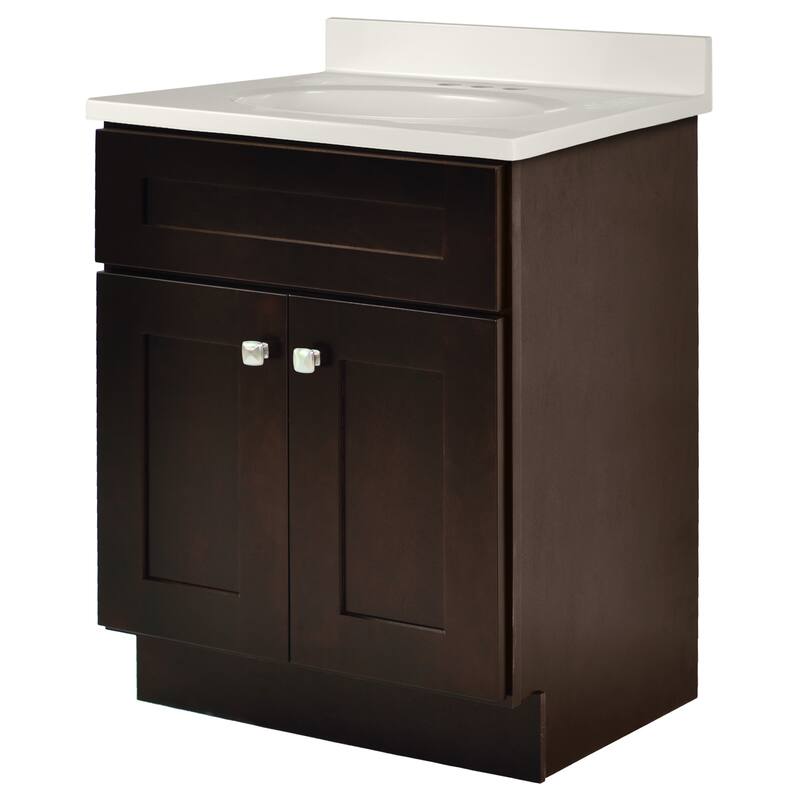 Brookings 25 Inch Assembled Bath Vanity with Ivory Swirl Top