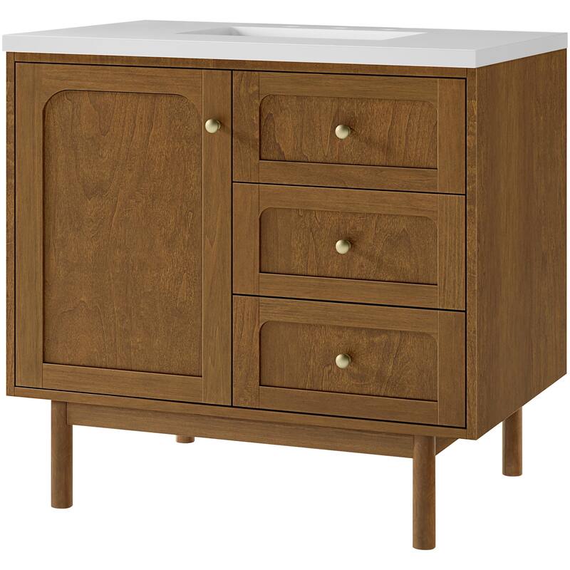 James Martin Vanities 545-V36-3WZ Laurent 36" Single Basin Poplar Wood