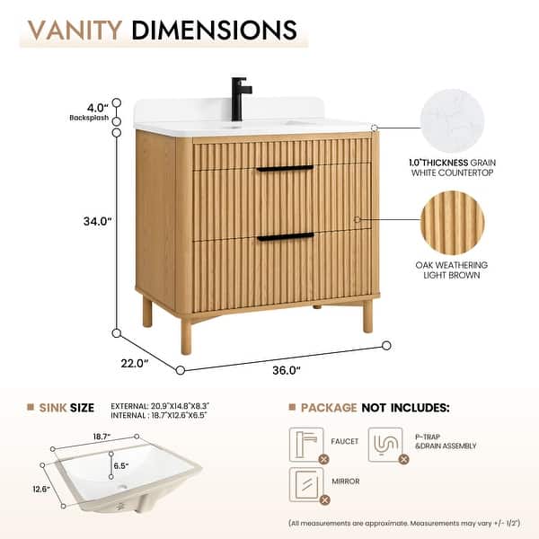 dimension image slide 3 of 6, Mumbai Bath Vanity without Mirror