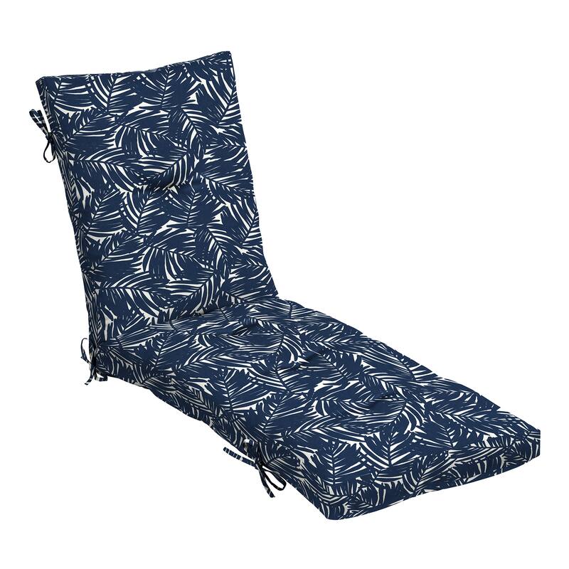 ARDEN earthFIBER Outdoor Tufted Chaise Cushion, 22 x 76 - Navy Blue King Palm