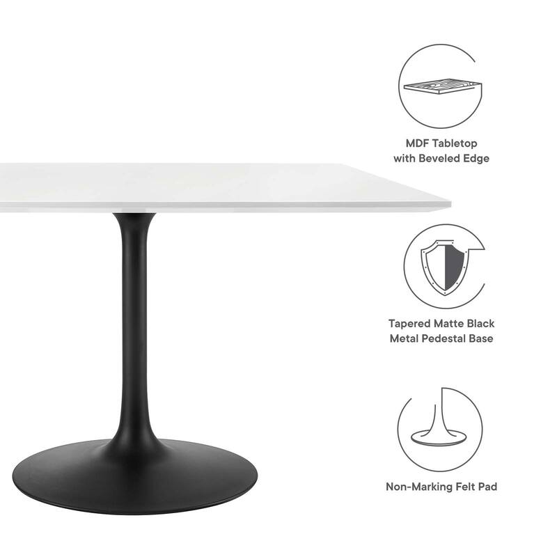 47" Square Wood Top Dining Table