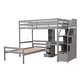 preview thumbnail 16 of 36, Elegant Style Twin Size Loft Bed with a Stand-alone Bed, Storage Staircase, Desk, Shelves and Drawers, Solid Construction, Gray