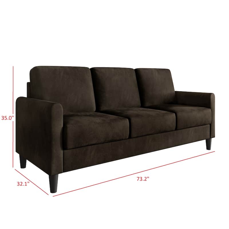 Clayfell Goliad Velvet Arm Sofa with Pocket Spring, Soft Cushions, Clean Lines Design