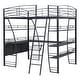 preview thumbnail 19 of 43, High Loft Bed with L-Shaped Desk and Storage Shelves, Metal Platform Bed with Curved Guardrail, USB Ports and Wireless Charging