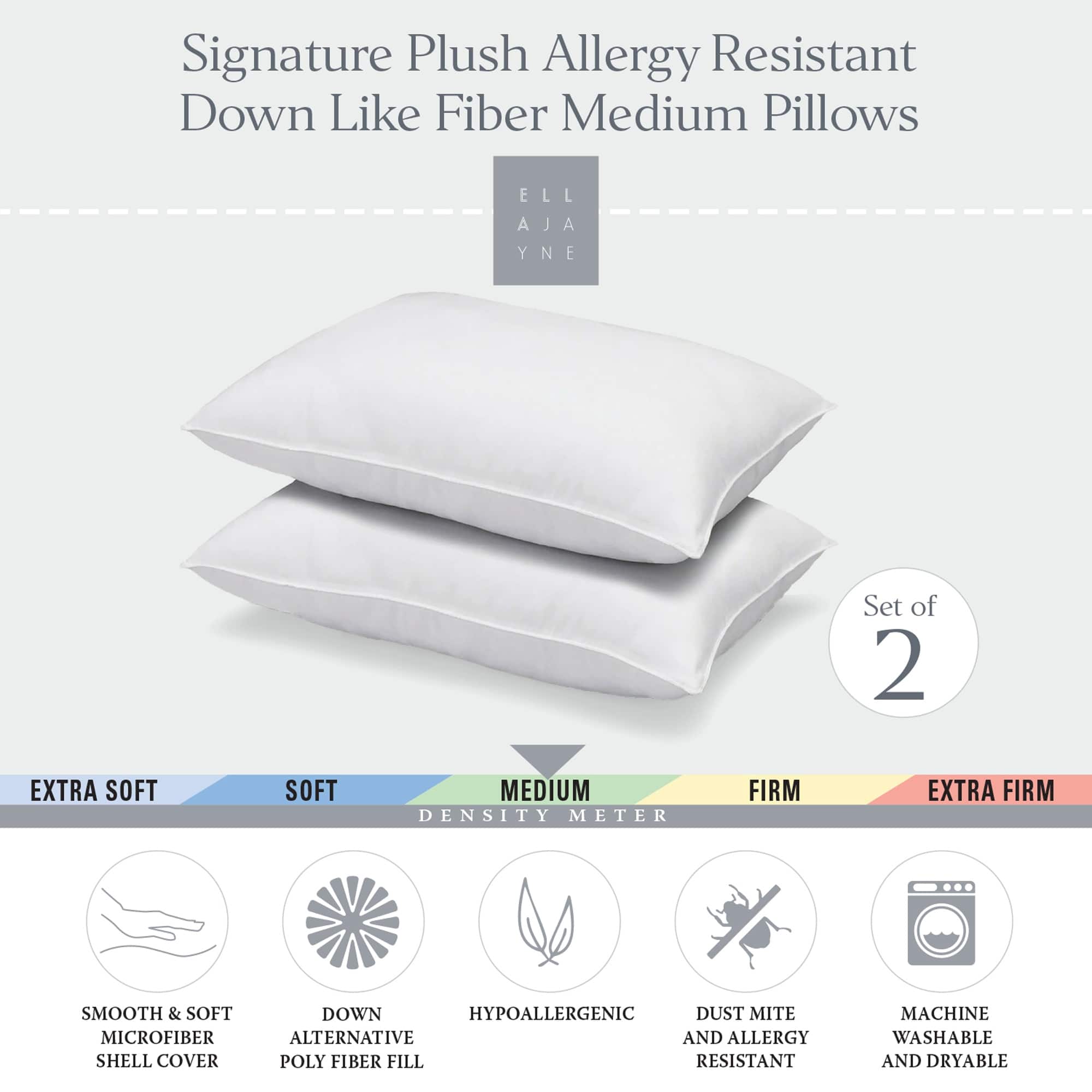 Signature Plush Medium Density AllergyResistant Down Alternative
