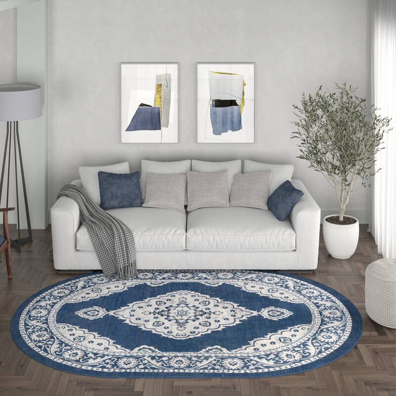 Carrington Shabby Chic Medallion Indoor Area Rug