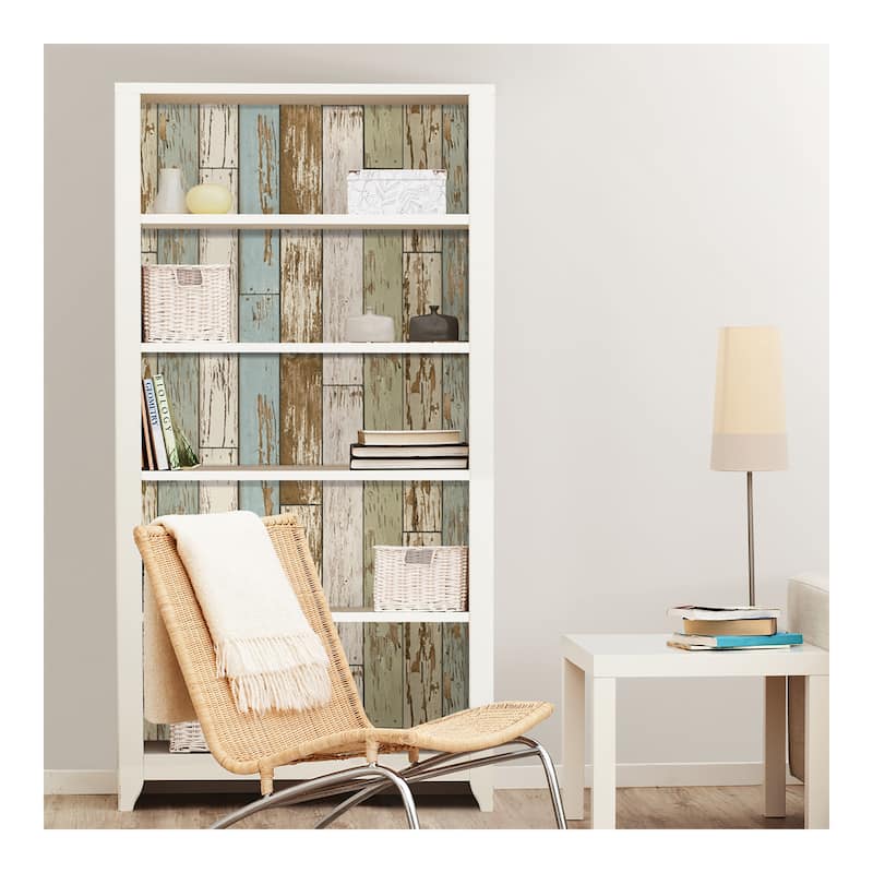 NuWallpaper Old Salem Vintage Wood Peel & Stick Wallpaper - 216in x 20.5in x 0.025in