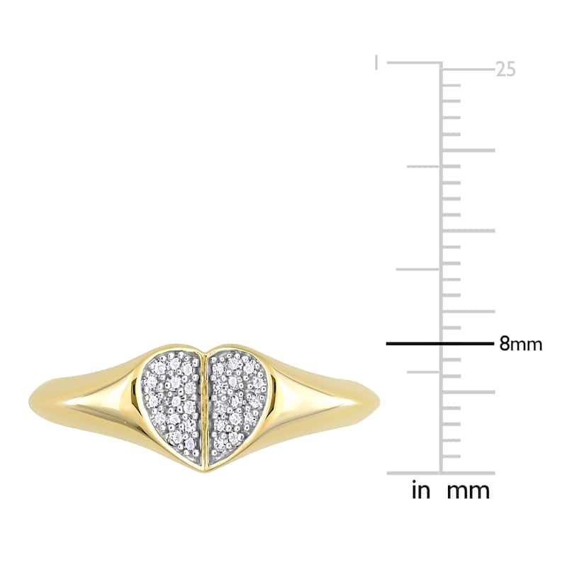 Miadora 1/7ct TDW Diamond Heart Cluster Ring in 10k Yellow Gold