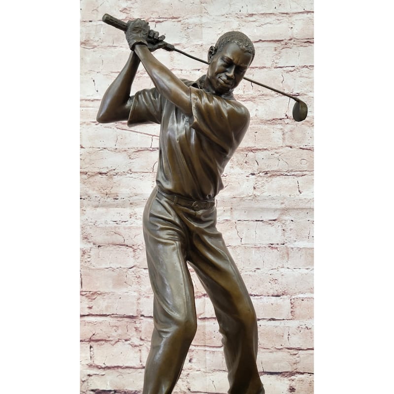 Bronze Golfer Sculpture – Golf Swing Figurine Statue For Home Or Office