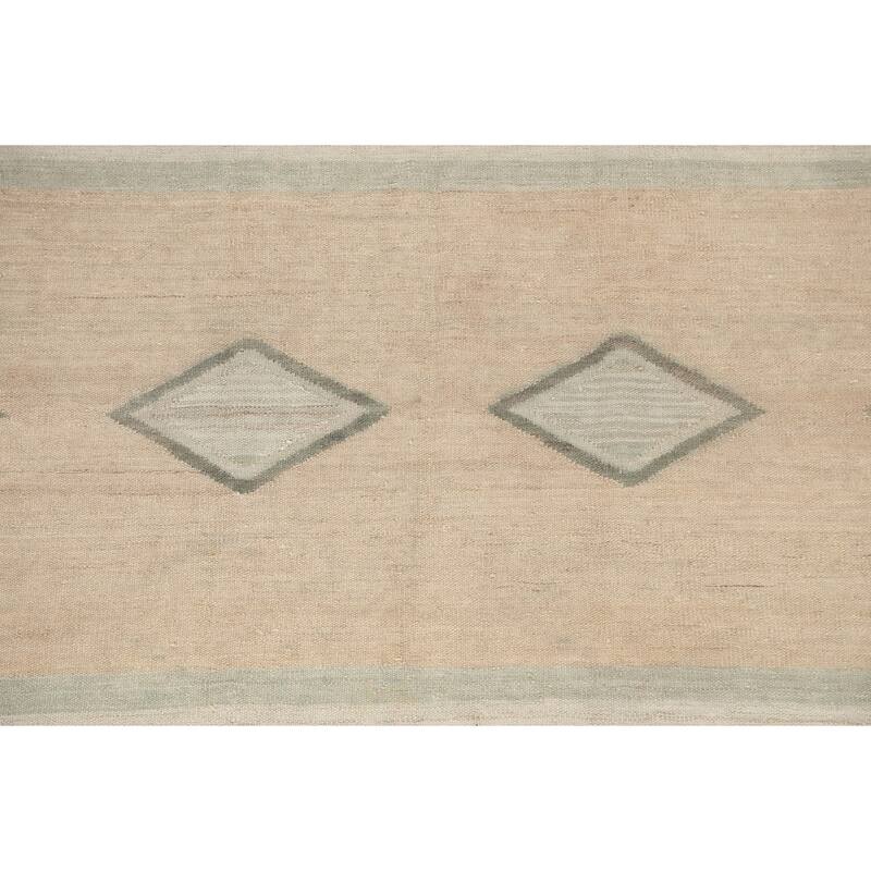 Geometric Tribal Natural Dye Kilim Oriental Area Rug Wool Flat-weave - 4'11" x 6'5"