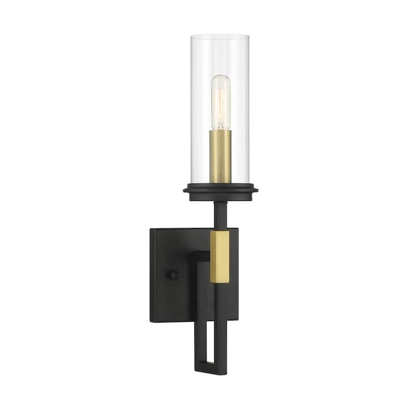 Minka Lavery 3201 Hillstone 7" Tall Wall Sconce - Sand Coal / Soft Brass
