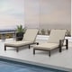preview thumbnail 18 of 62, Benton Modern Aluminum Lounge Outdoor Double Chaise with Cushion - N/A